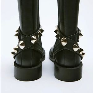 Zara STUDDED STRAP ANKLE BOOTS (worn once)